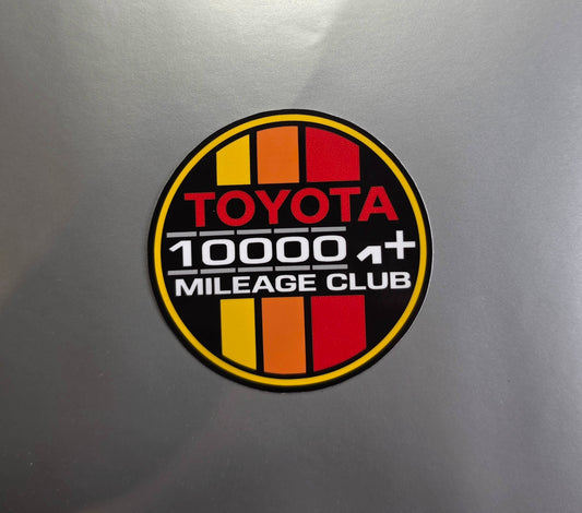 Toyota 100,000+ Mileage Club Vintage Style Sticker | 3" x 3"
