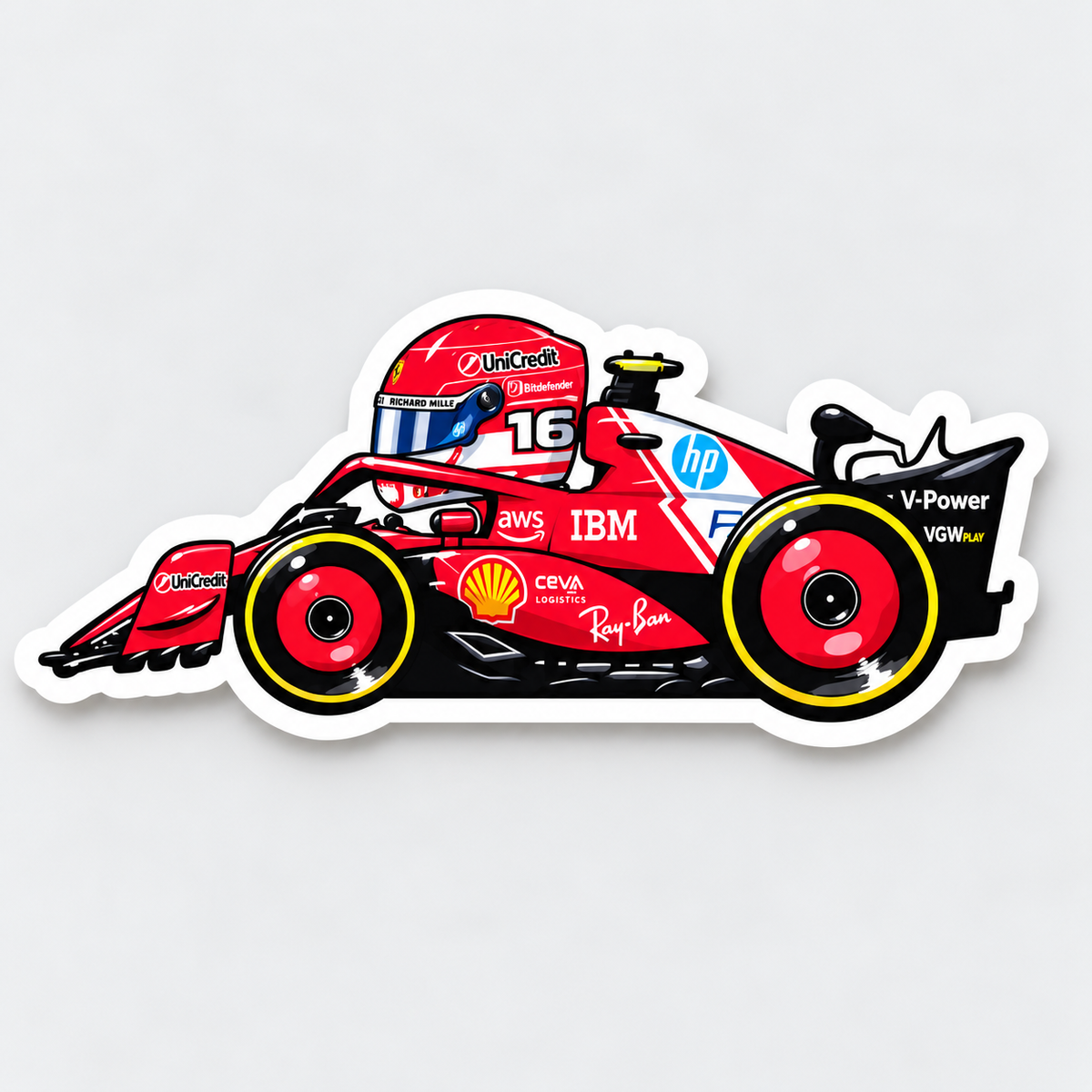 F1 Race Car Stickers – Formula Racing Driver Decals | Waterproof Vinyl