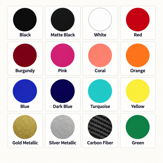 16 available vinyl colors