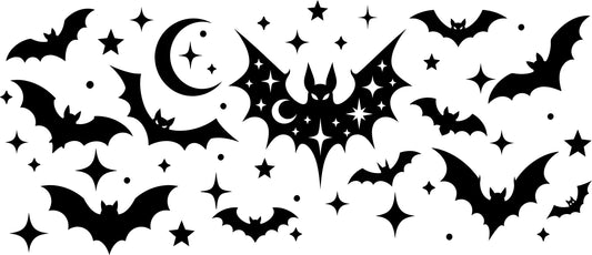 Bats, moons and stars moonroof decal product detail