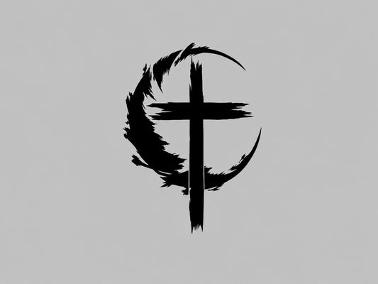 Crescent cross faith vinyl sticker design