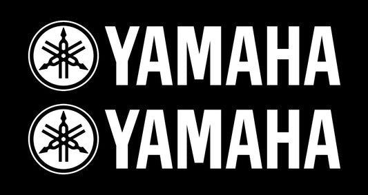 Yamaha text logo vinyl decal application example