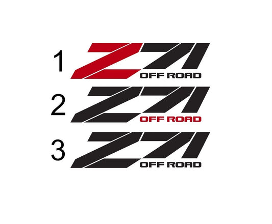 Z71 Off Road vinyl truck decal example