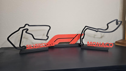 F1 Race Track Desk Decor – Carbon Fiber look 3D Print, Formula One Racing Gift