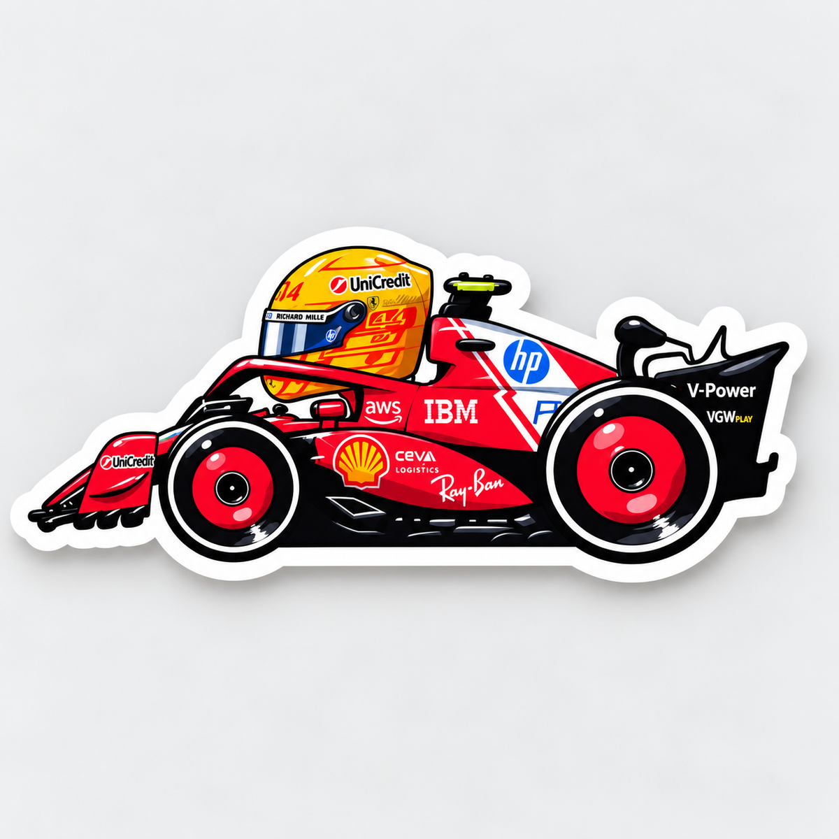F1 Race Car Stickers – Formula Racing Driver Decals | Waterproof Vinyl