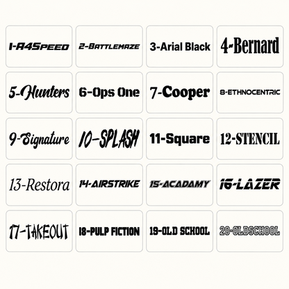 Font options for custom business door signs