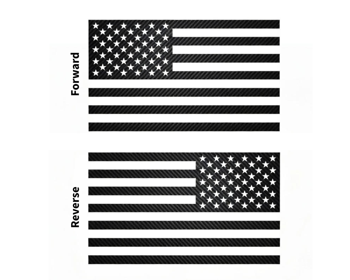 2 American Flag Vinyl Decals – Forward & Reverse USA Flag Set