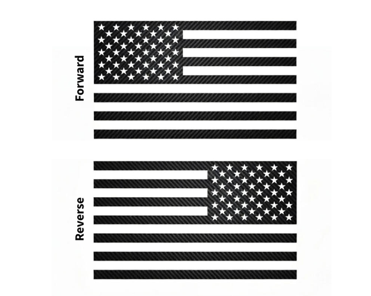 2 American Flag Vinyl Decals – Forward & Reverse USA Flag Set