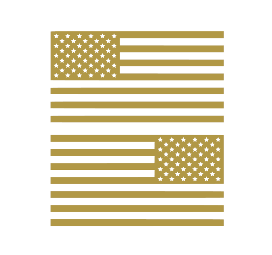 2 American Flag Vinyl Decals – Forward & Reverse USA Flag Set
