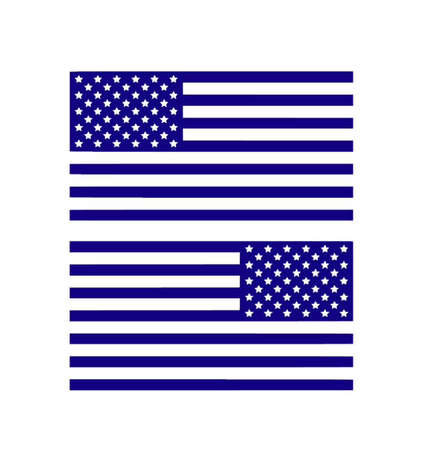 2 American Flag Vinyl Decals – Forward & Reverse USA Flag Set