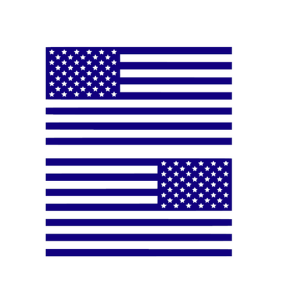 2 American Flag Vinyl Decals – Forward & Reverse USA Flag Set