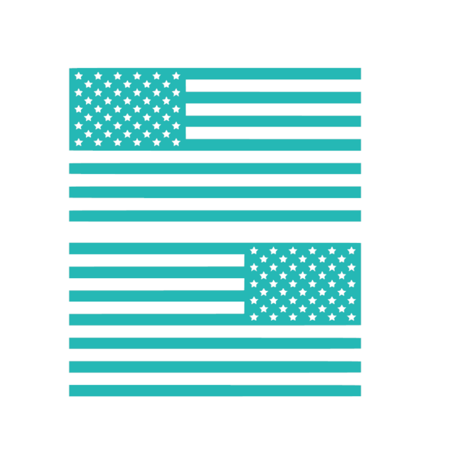 2 American Flag Vinyl Decals – Forward & Reverse USA Flag Set