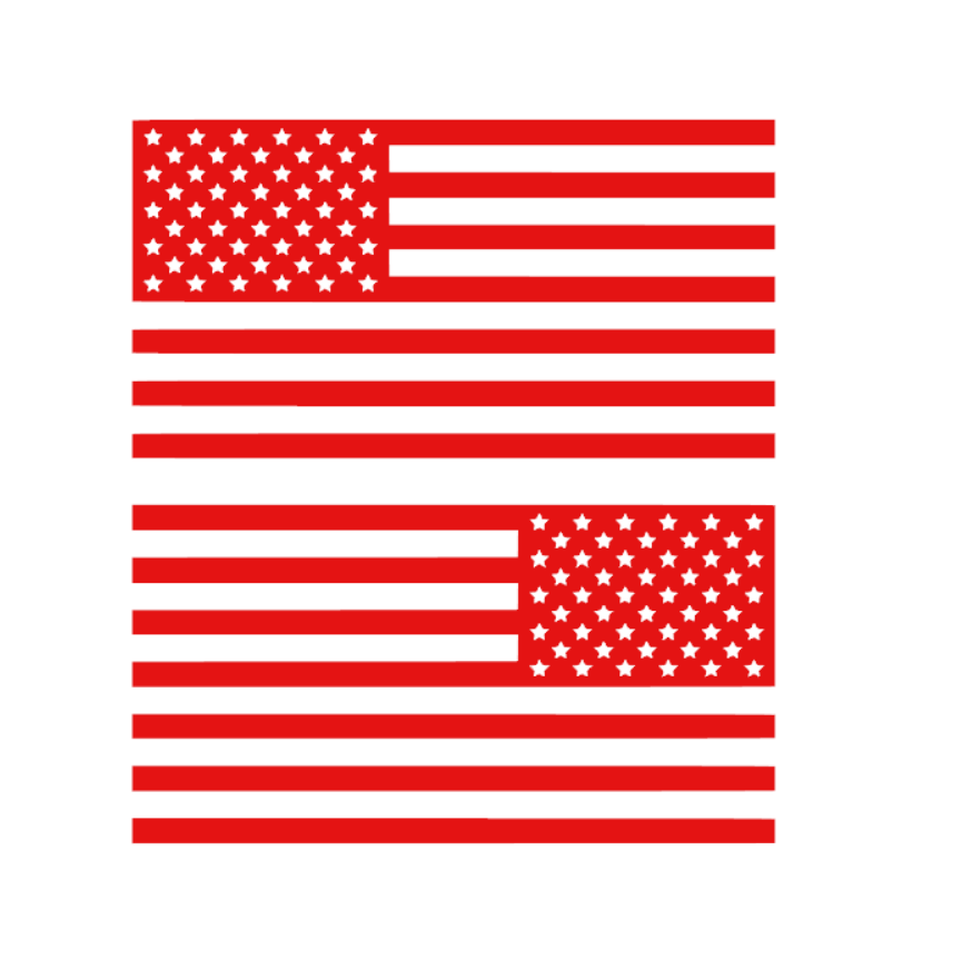 2 American Flag Vinyl Decals – Forward & Reverse USA Flag Set