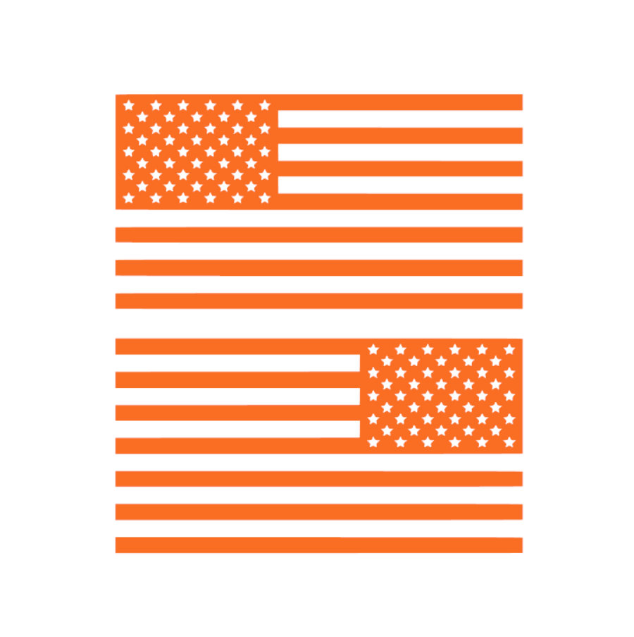 2 American Flag Vinyl Decals – Forward & Reverse USA Flag Set