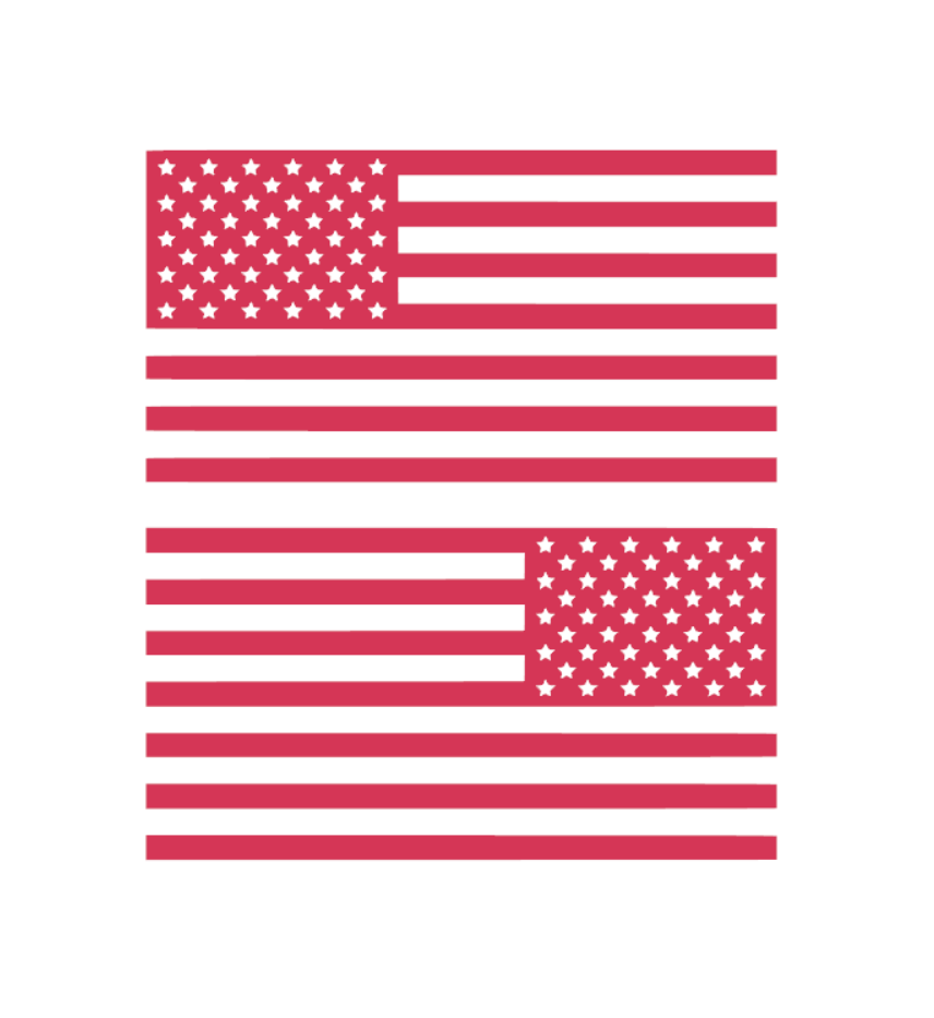 2 American Flag Vinyl Decals – Forward & Reverse USA Flag Set