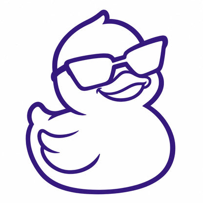 Sunglasses duck decal on a smooth surface