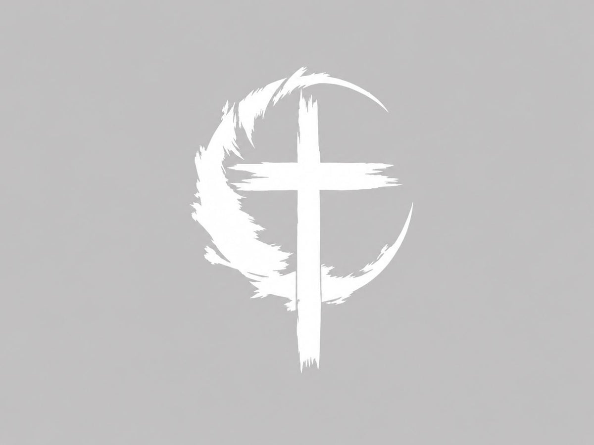 Christian crescent cross car decal example