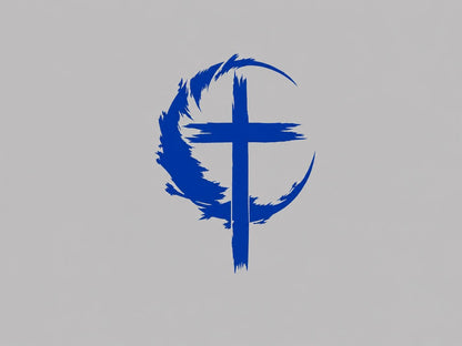 Crescent cross vehicle window decal