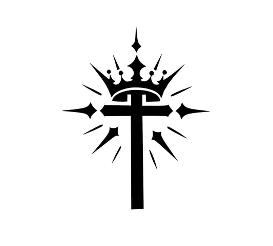Crowned cross faith decal product image