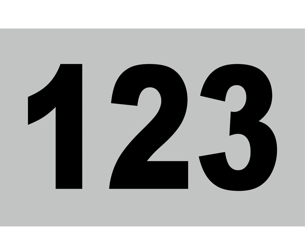 Racing number decal shown on motorsports vehicle