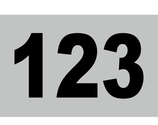 Racing number decal shown on motorsports vehicle