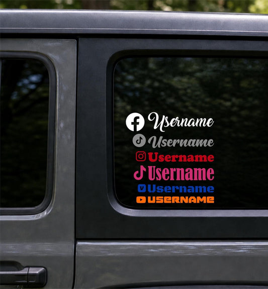 Custom Instagram username vinyl decal example