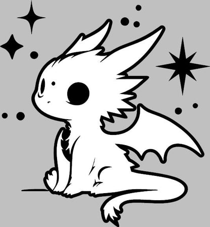 Cute baby dragon fantasy decal design