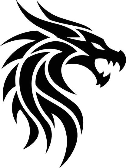 Tribal dragon head vinyl decal product photo 1