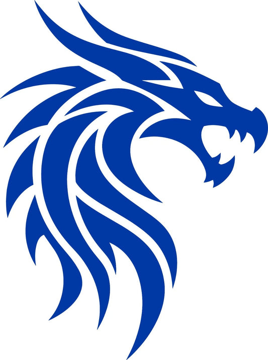 Tribal dragon head vinyl decal product photo 2