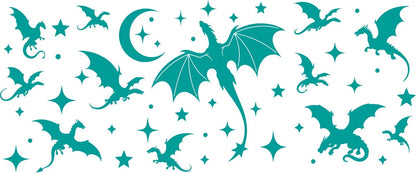 Dragons moons and stars sunroof decal product image 10