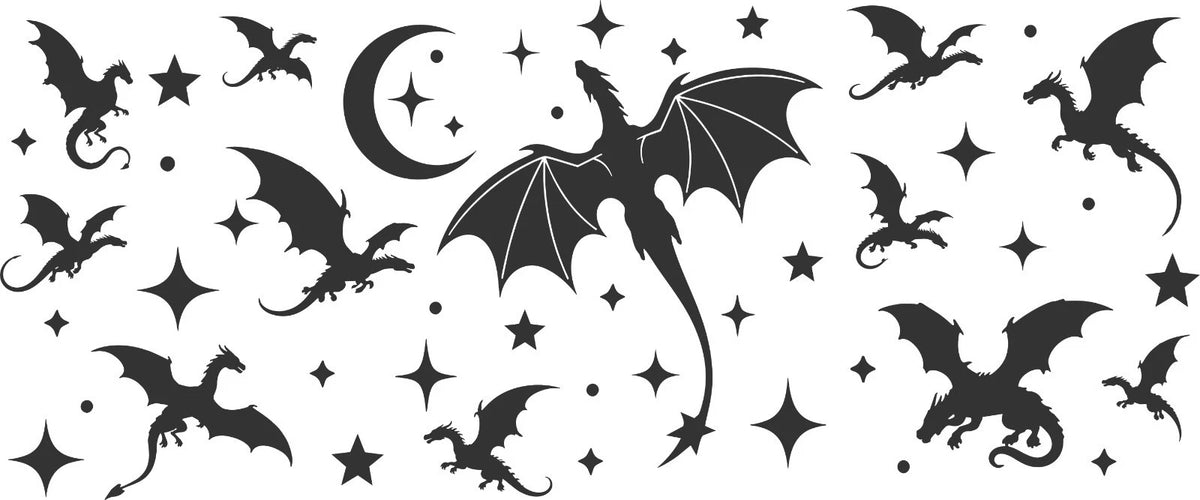 Dragons moons and stars sunroof decal product image 4