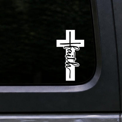 Faith cross Christian vinyl decal product image 1