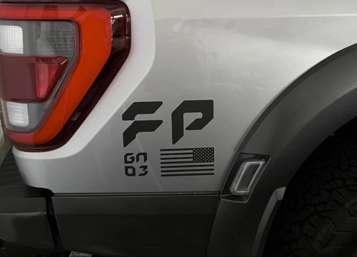 Ford Raptor F-150 FP rear-quarter decal pair
