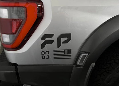 Ford Raptor F-150 FP rear-quarter decal pair