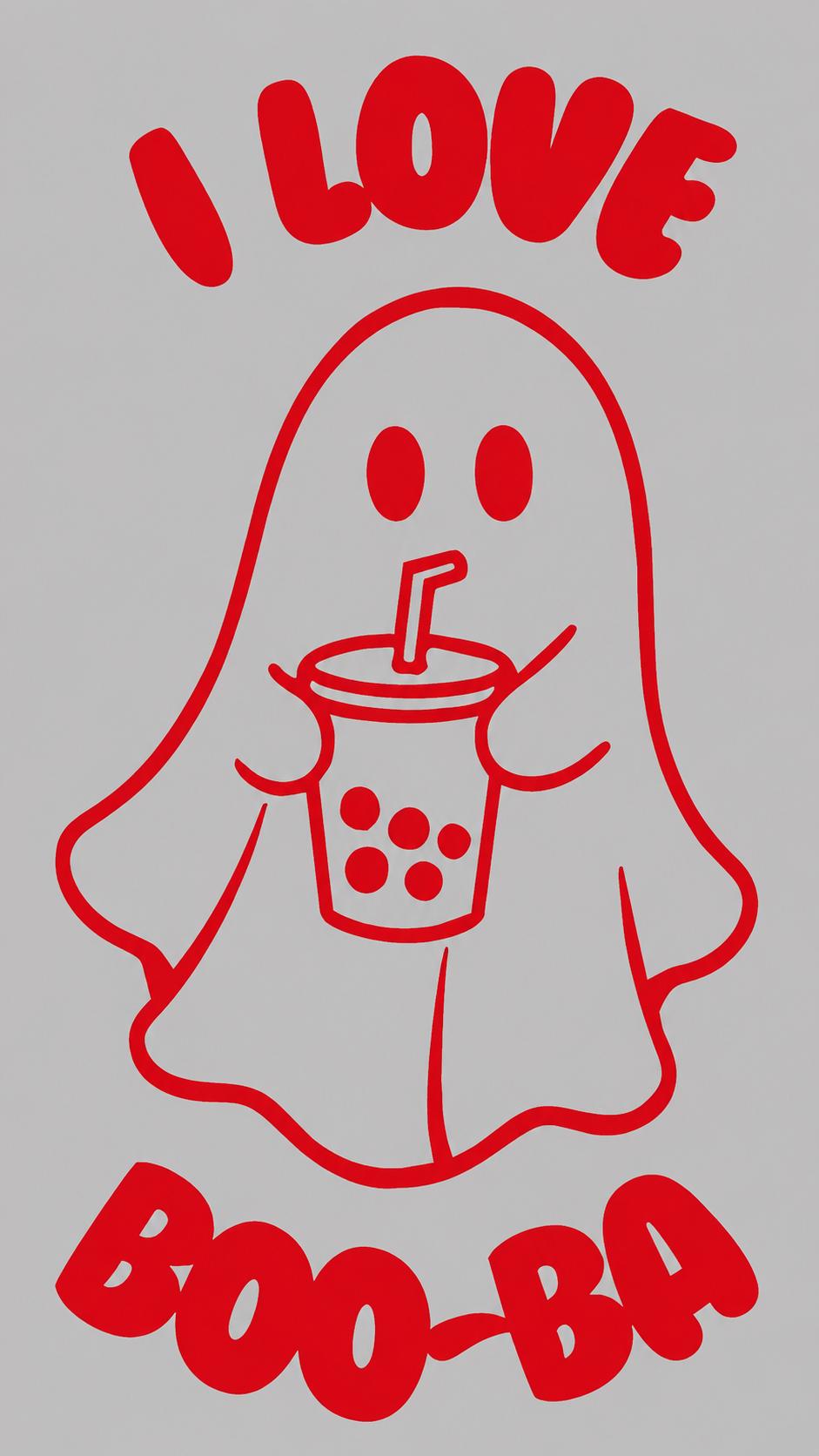 Spooky cute boba ghost vinyl decal