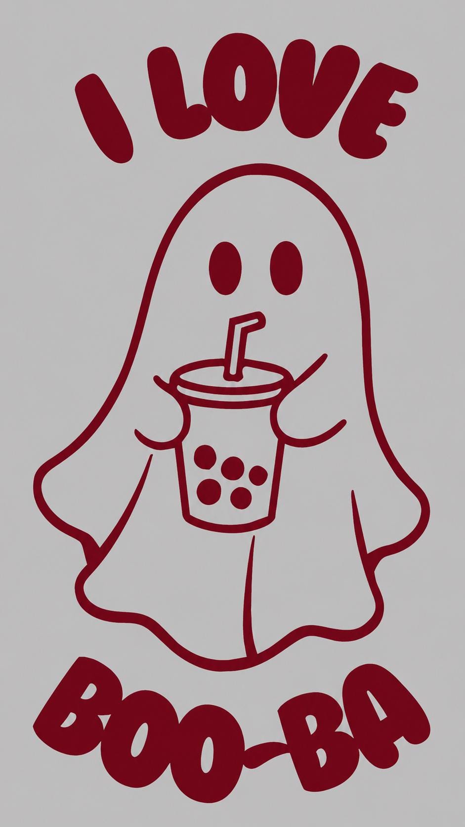 Ghost boba tea car window decal example