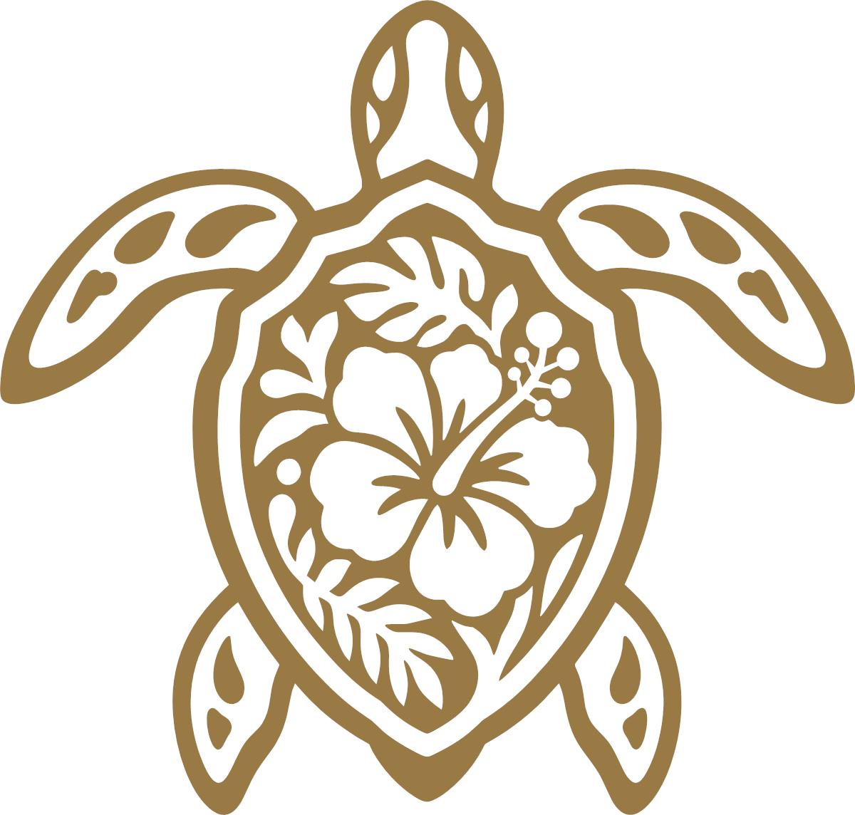 Hawaiian floral sea turtle vinyl decal product image 9