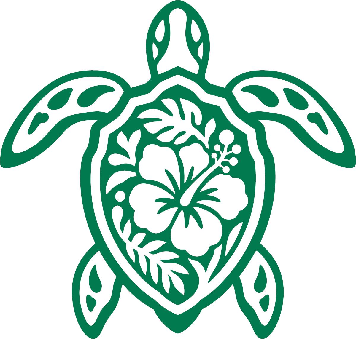 Hawaiian floral sea turtle vinyl decal product image 10