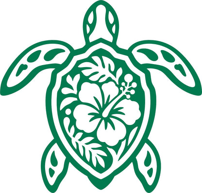 Hawaiian floral sea turtle vinyl decal product image 10