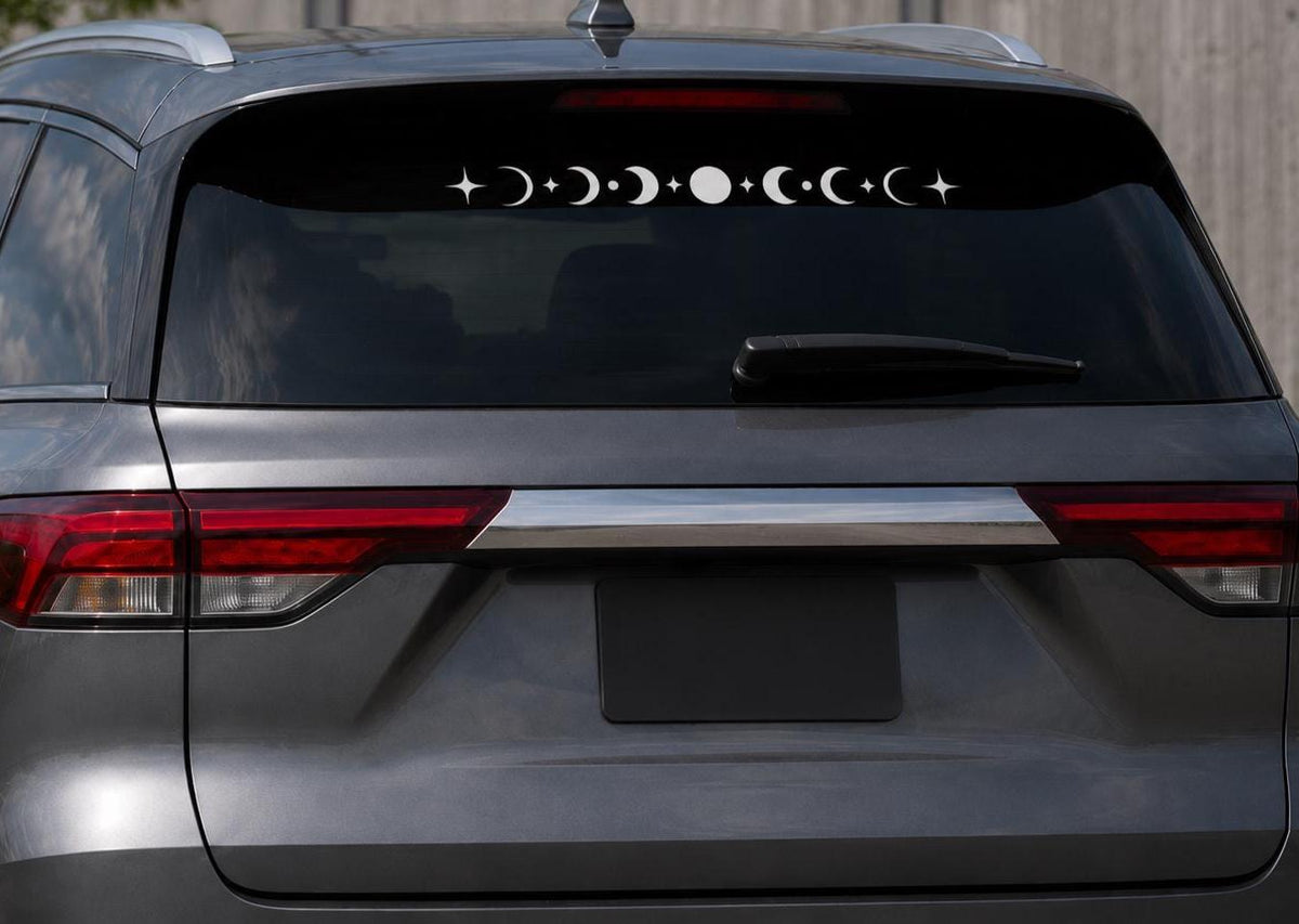 Moon phase car window vinyl decal