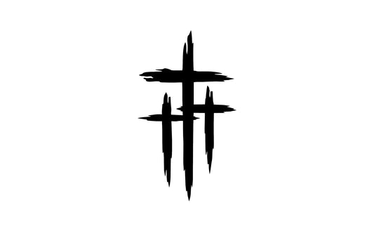 Three crosses faith vinyl decal product image 2