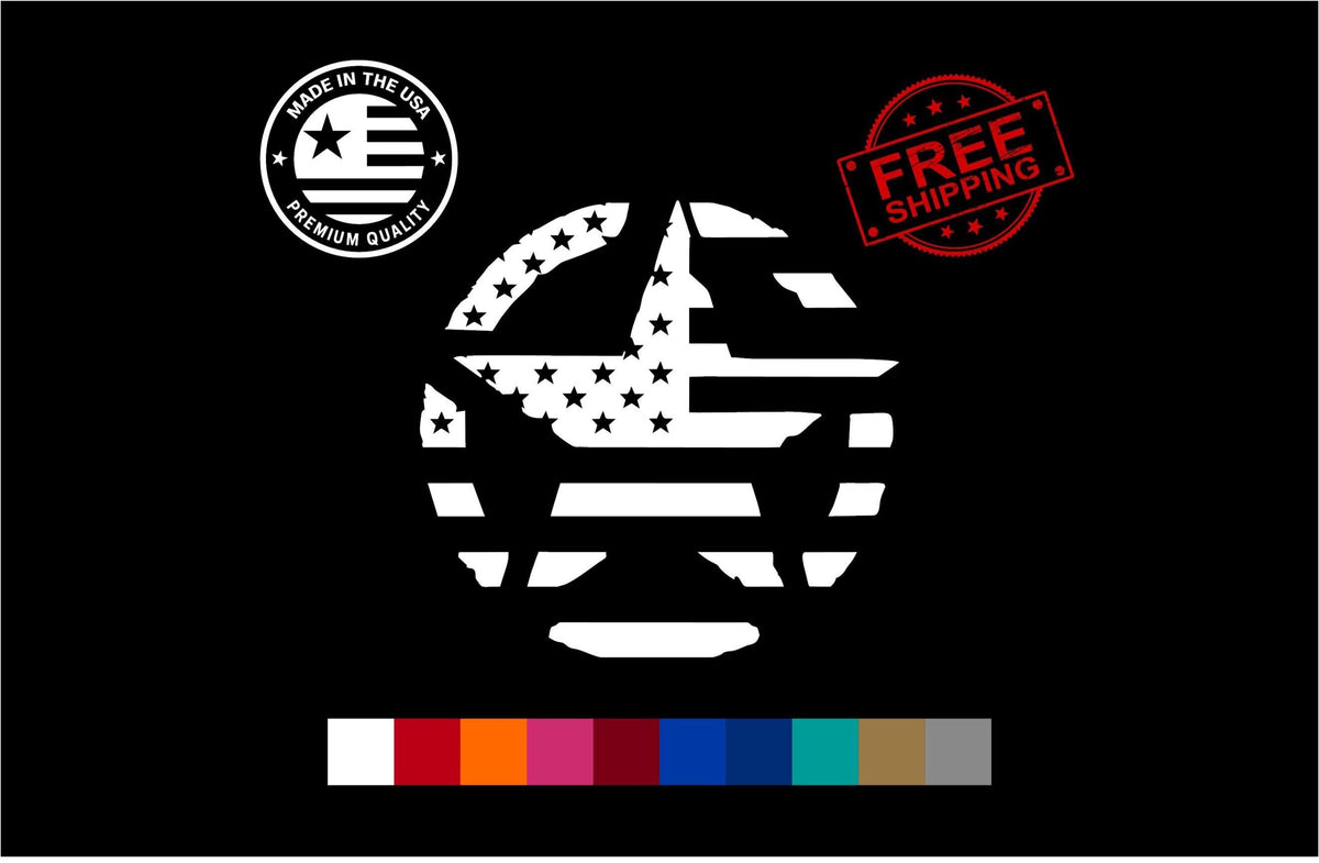Distressed American flag military star vinyl decal