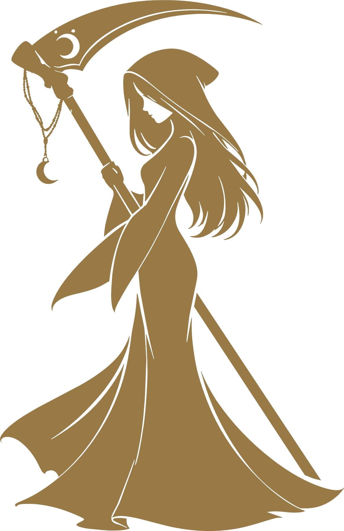 Gothic reaper girl vinyl decal product image 6