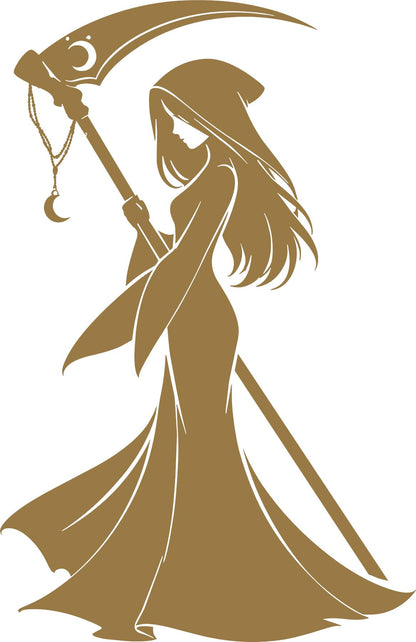 Gothic reaper girl vinyl decal product image 6