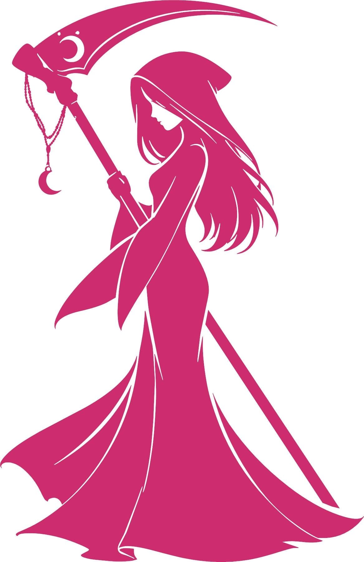Gothic reaper girl vinyl decal product image 8