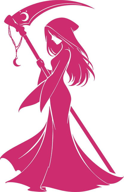 Gothic reaper girl vinyl decal product image 8
