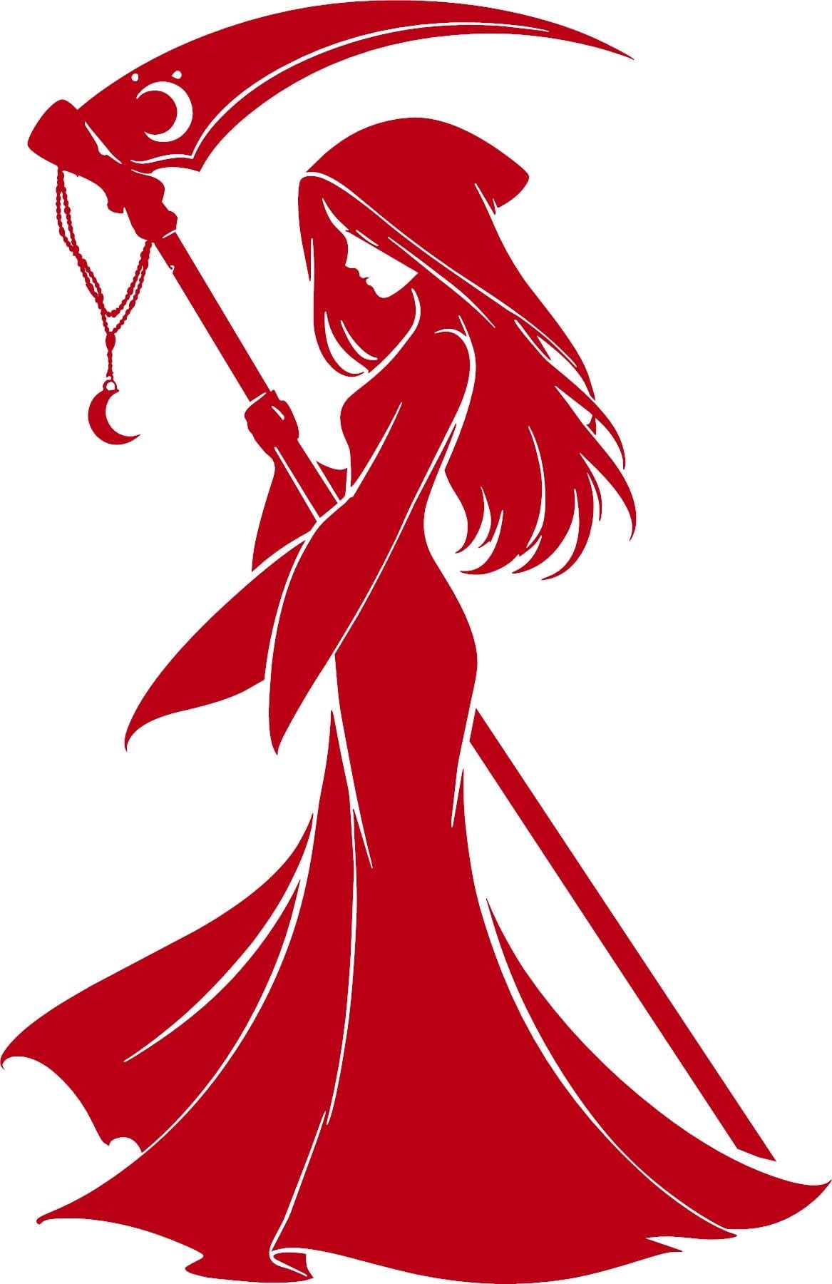 Gothic reaper girl vinyl decal product image 9