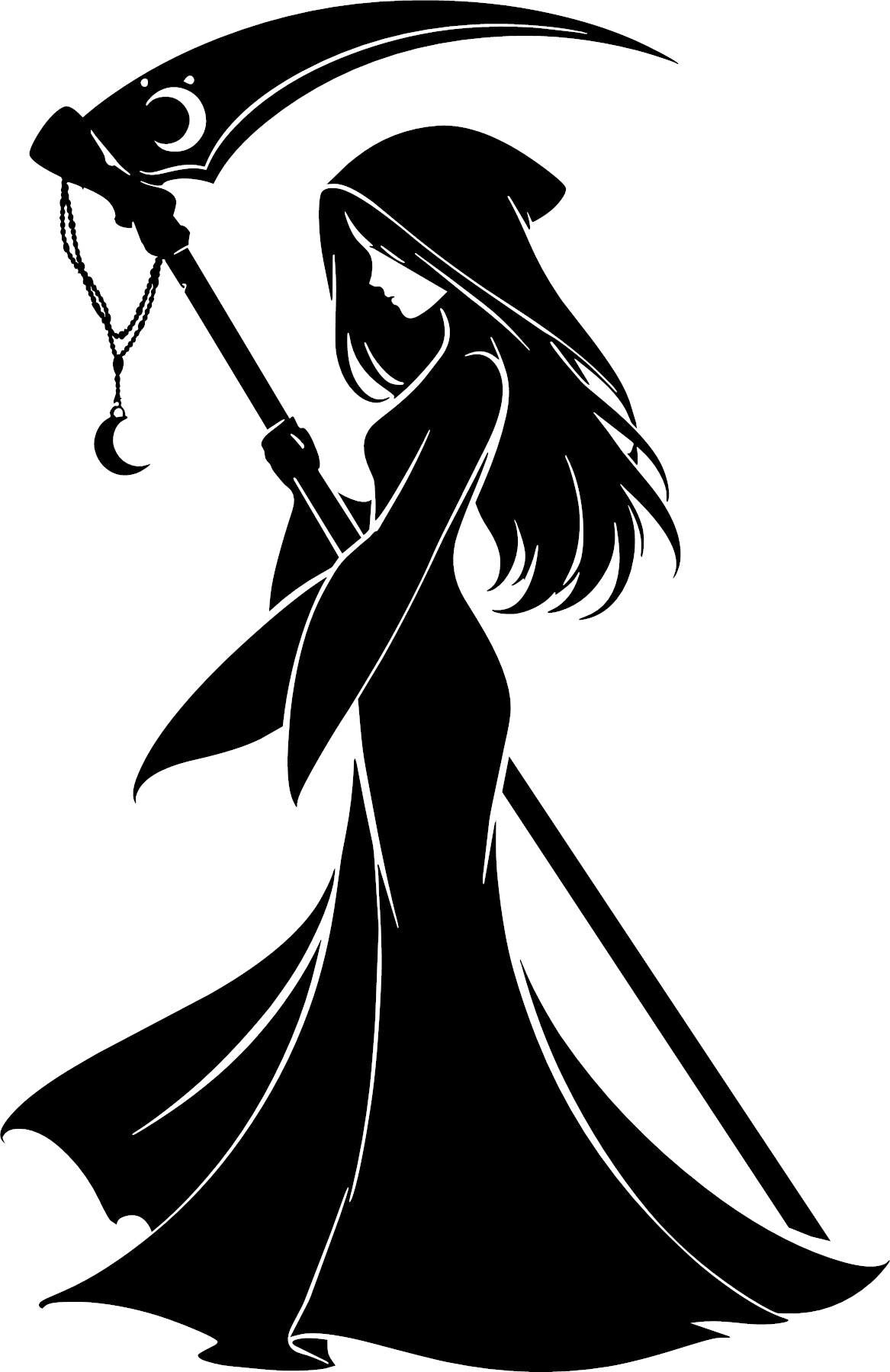 Gothic reaper girl vinyl decal product image 2