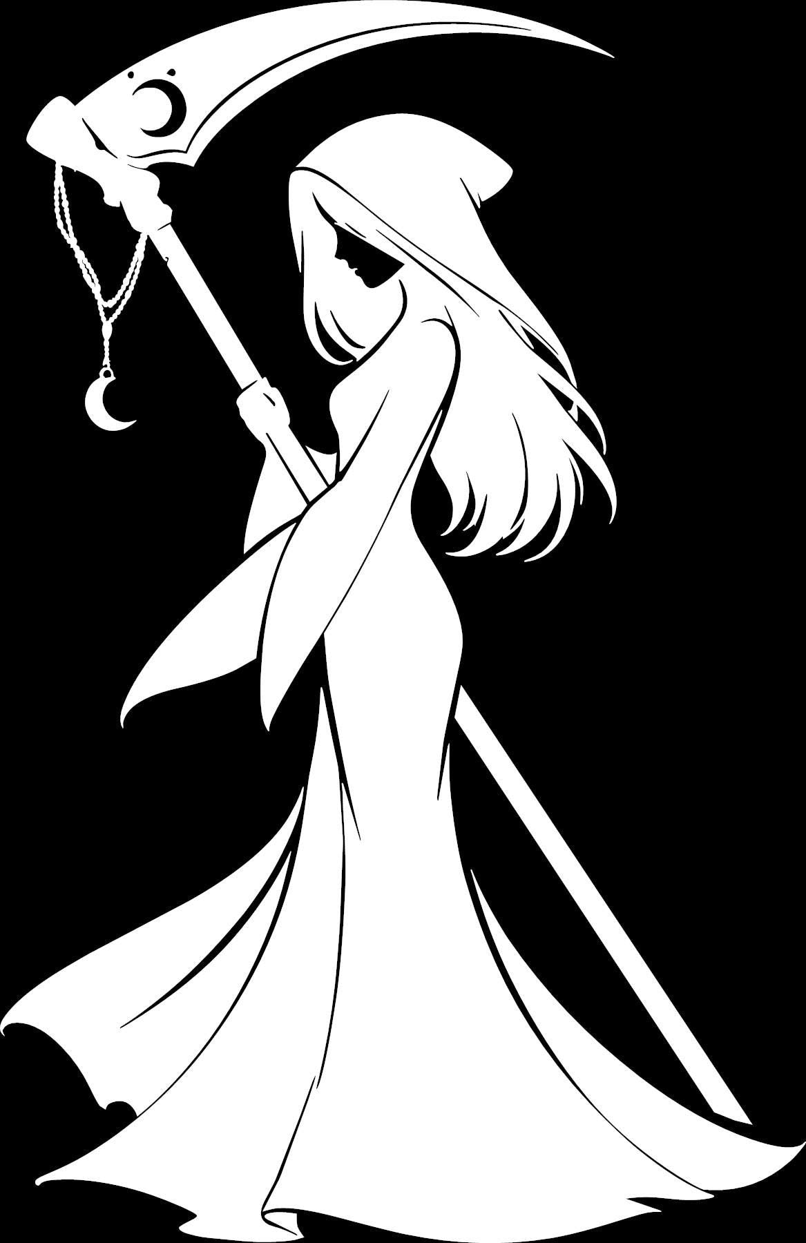 Gothic reaper girl vinyl decal product image 4