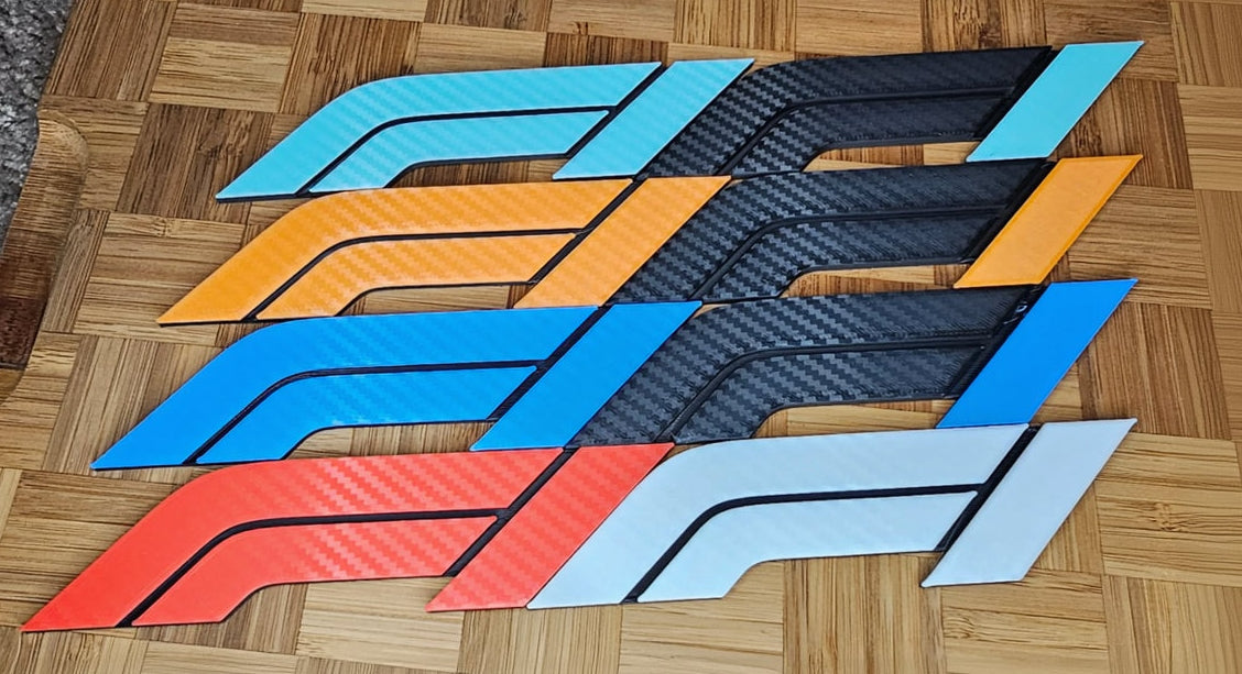 F1 Logo Carbon Fiber Look - 3D Printed Sticker – Formula One Racing Decor